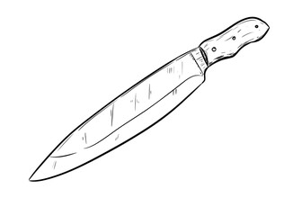 kitchen knife digital drawing illustration isolated