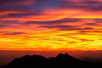 Lenticular clouds at sunset Amazing natural phenomena