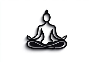Outline of a person in seated meditation, with a gentle gradient suggesting inner calm