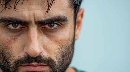 Obraz premium Close up Shot of Determined Athlete s Face After Intense Workout Displaying Grit and Perseverance