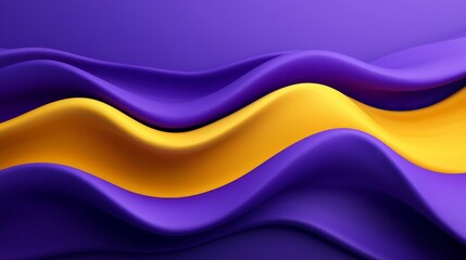 Fototapeta premium Dynamic waves of purple and gold an abstract exploration of fluidity and color harmony in modern design aesthetics