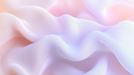Obraz premium Delicate waves of sheer fabric in soft pastel hues creating a serene and ethereal visual experience for design inspirations