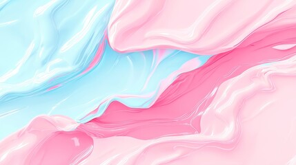 Obraz premium A beautiful blend of soft pink and cool blue abstract waves creating a dreamy and serene visual experience