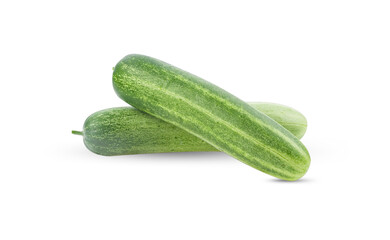 Fresh cucumber on white background