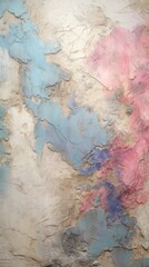 Pastel with some paint on it painting rough wall.