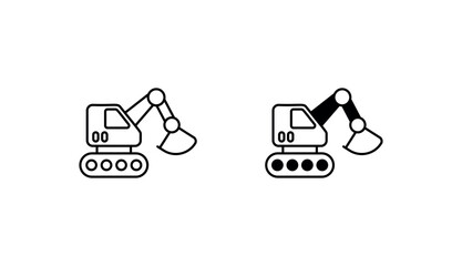 Excavator icon design with white background stock illustration