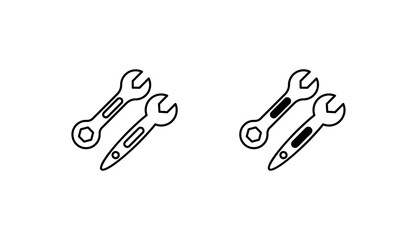 Spanner icon design with white background stock illustration
