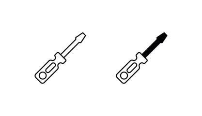 Screwdriver icon design with white background stock illustration