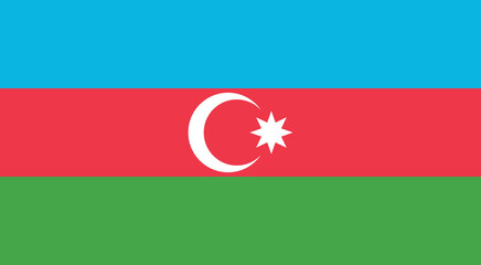 Azerbaijan National Flag vector icon. Flag design of Azerbaijan.