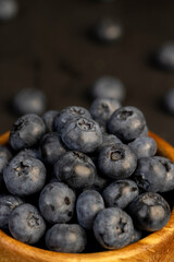 details of blueberries stacked in a bowl