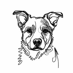 Minimalist Line Art of Australian Cattle Dog
