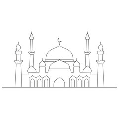 Mosque dodle handrawn line art