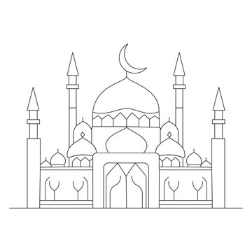 Mosque dodle handrawn line art