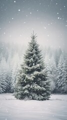 Obraz premium Spruce tree winter snow outdoors.
