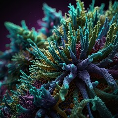 a close up of a purple and green plant with purple and green colors. generative AI