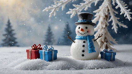 Christmas background with ornaments, pine cones, presents. Christmas background	
