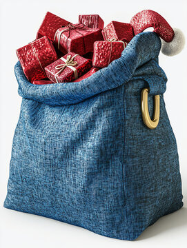 recommend clip art: Festive Holiday Sack with Gifts and Santa Hat
