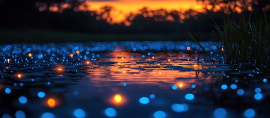 Bioluminescent Water at Sunset