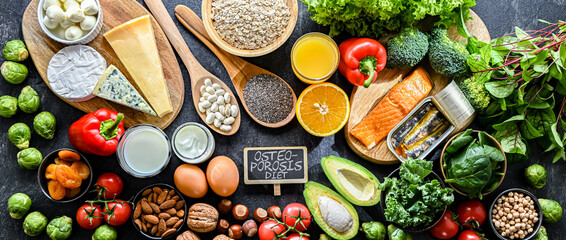 Food products recommended for osteoporosis and healthy bones