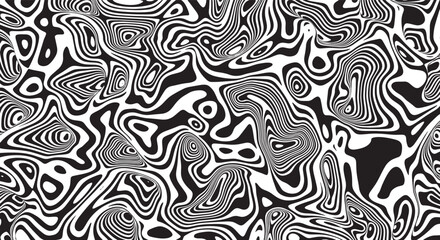 Trippy organic shape Waves Ripple Pattern black and white retro wave pattern reminding optical illusions