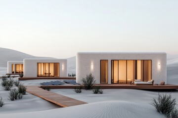 Innovative desert architecture sand building desert conceptual image modern view sustainable solutions