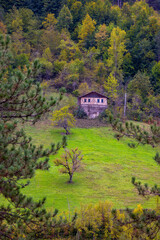 Kastamonu Province, old wooden houses and trees in autumn colors