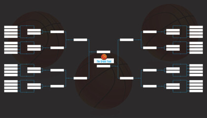 32 team tournament basketball tournament playoff bracket vector template