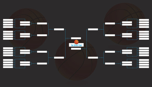 32 team tournament basketball tournament playoff bracket vector template