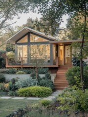 Modern Contemporary Home with Floor-to-Ceiling Windows and Beautiful Landscaping