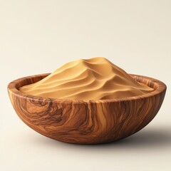 Fototapeta premium Wooden Bowl with Flowing Sand Dunes