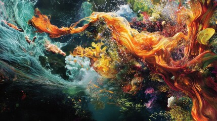 Images flow together. Generative AI
