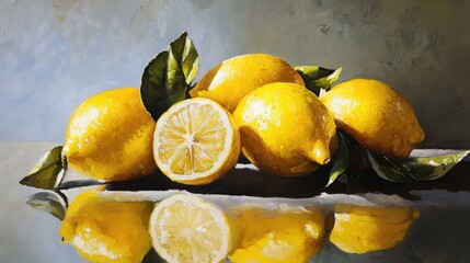 Lemons, yellow, citrus. Generative AI