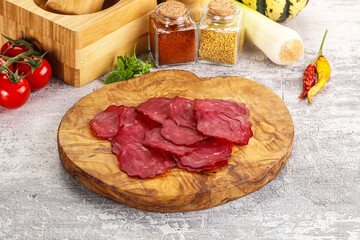 Smoked beef meat - Pastrami slices