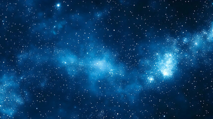 Digital Illustration of a Deep Blue Nebula with Sparkling Stars, a Cosmic Background Image
