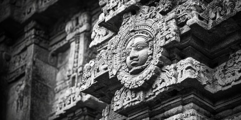 Old stone ruins with intricate carvings and designs.