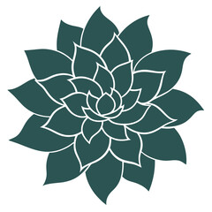 Blooming Flower Outline Vector.