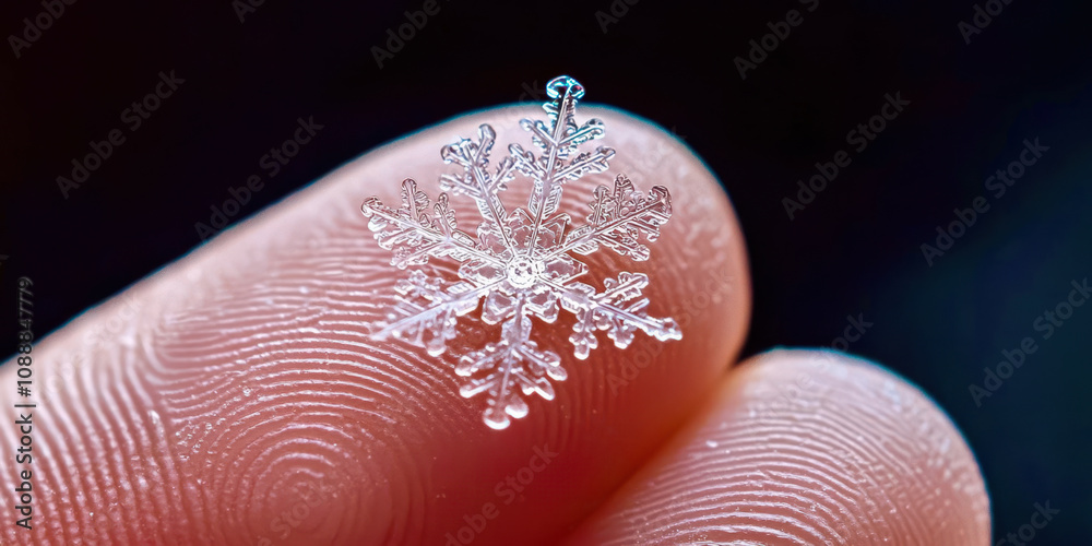 Poster a snowflake is shown in a close up of a hand