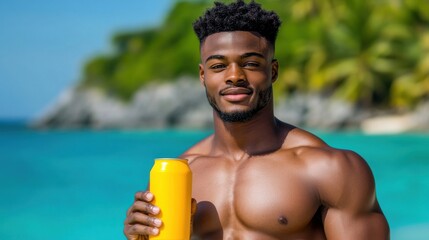 Beach Casual Vibes: Relaxed Man Enjoying Sunny Day