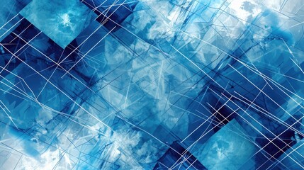 Abstract blue digital art with grid patterns and tech vibe for modern web design, inspiration or wallpaper.