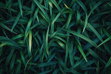 Fototapeta premium Close-up of green leafy plants with visible veins, textures and a blurred background suggesting natural outdoors setting.
