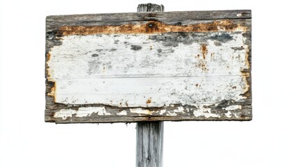 Old weathered wood sign. Generative AI