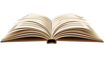 Fototapeta premium covered opened book with pages. vector illustration with a white accent, png