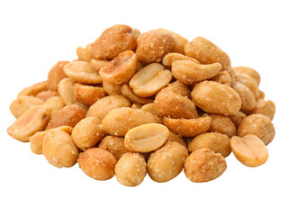 Fototapeta premium heap of nuts isolated on white background. Transparent PNG
