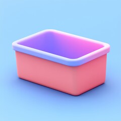Vibrant Geometric Plastic Container on Gradient Background