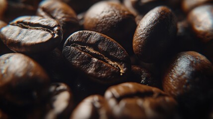Roasted coffee beans. Generative AI