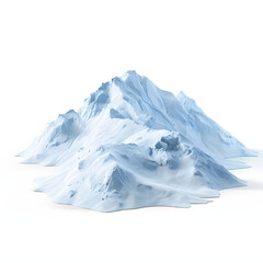 Obraz premium 3d render snowy mountain. snow terrain with a white accent, photo, png