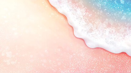 Obraz premium serene beach scene featuring soft pastel colors, gentle waves, and sparkling sand creates tranquil atmosphere. Perfect for relaxation and inspiration