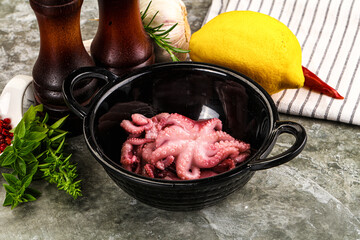 Marinated baby octopus snack appetizer