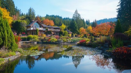 Fototapeta premium Autumn Beauty at Butchart Gardens in British Columbia