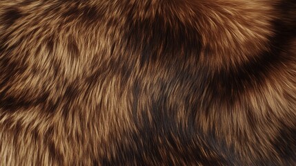 Fototapeta premium A detailed close-up of thick, luxurious brown fur with natural highlights and realistic texture.